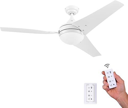 Honeywell Ceiling Fans Neyo - Ventilador de techo LED contemporáneo de 52 pulgadas con luz, control remoto, cuchillas modernas de alto rendimiento,