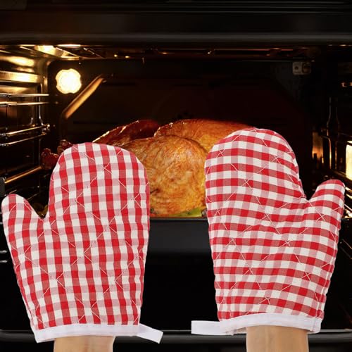 ROMISBABA 4個 耐熱滑り止めキッズオーブン手袋 用電子レンジミット 厚手断熱保護 製菓キッチン調理用グローブ