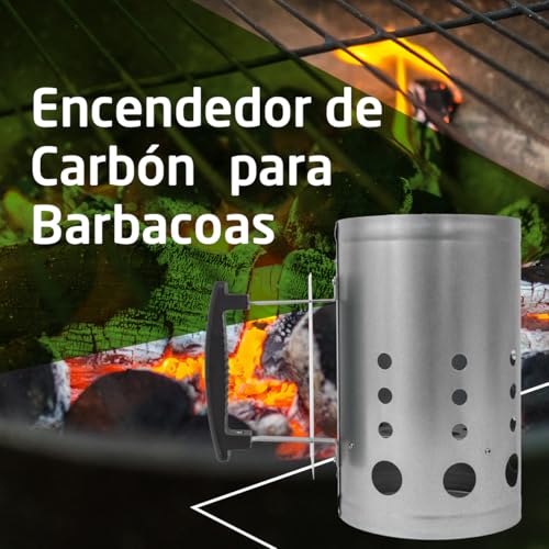 Miniatura 2 de Amig - Encendedor De Carbón Fireplus Para Barbacoa - Fabricado Con Acero Galvanizado - Mango De Plástico Aislante Del Calor - Medidas: 27 X 17,5 X 30 Cm