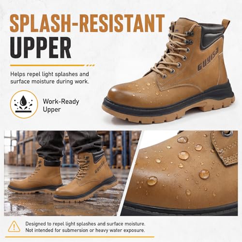 Image of Steel Toe Boots for Men Puncture Resistant Work Utility Safety Shoes