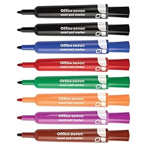 Office Depot(R) Easel Pad Markers, 100% Recycled, Assorted, Pack Of 8, FC102607