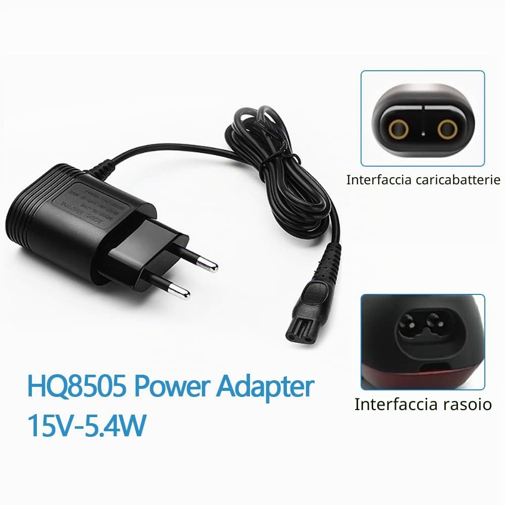 Caricatore Rasoio Caricatore Trimmer Adatto per Rasoio Trimmer Barba Elettrico Alimentazione Alimentatore Caricabatterie per Philips Norelco hq8505 7000 5000 3000 mg5750 mg7790 mg770 mg7720 BG5020