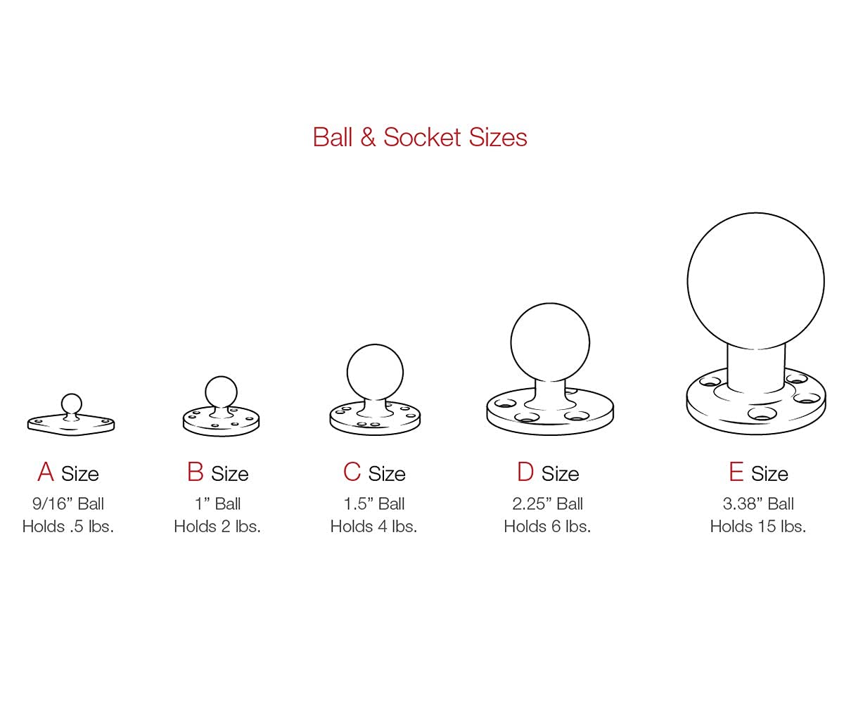 RAM MOUNTS (rap-404u Medium Tough-Claw mit 3,8 cm Durchmesser Gummi Ball
