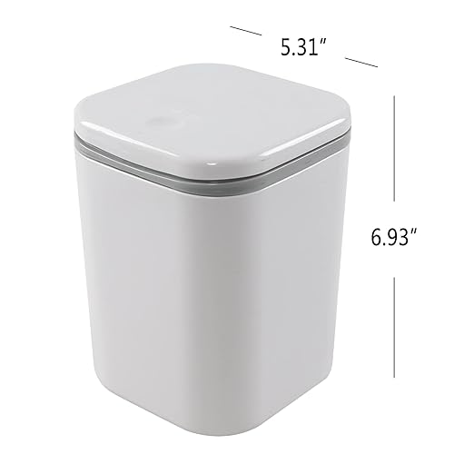 Miniatura 2 de Bote de basura de plástico de 2 L, mini bote de basura de escritorio de 0.5 galones, color gris