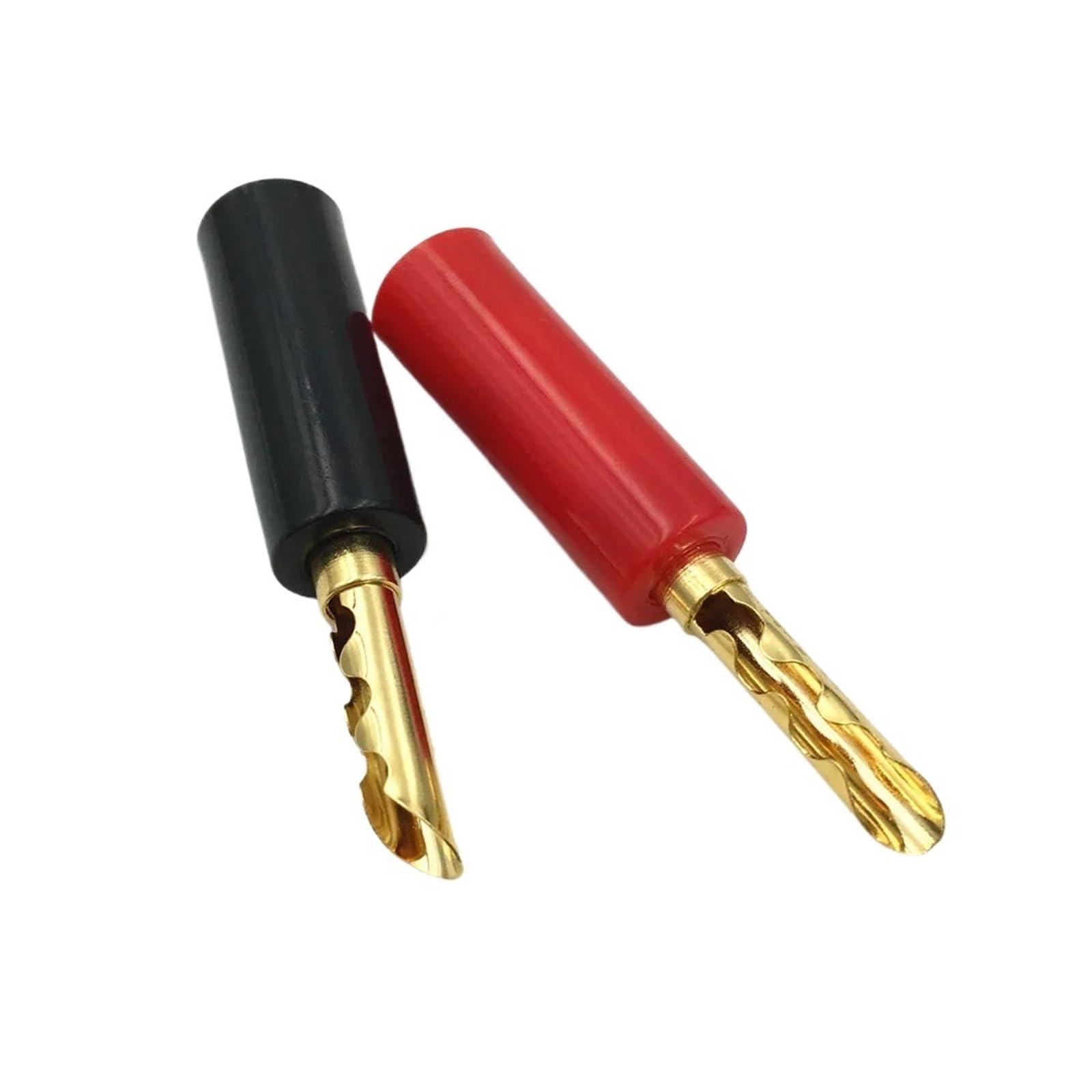 Lot de 20 fiches Bananes mâles plaquées Or de 4 mm for Haut-Parleur, connecteur de Tube de Fil Audio Silencieux, câble à vis et Fil(Red)