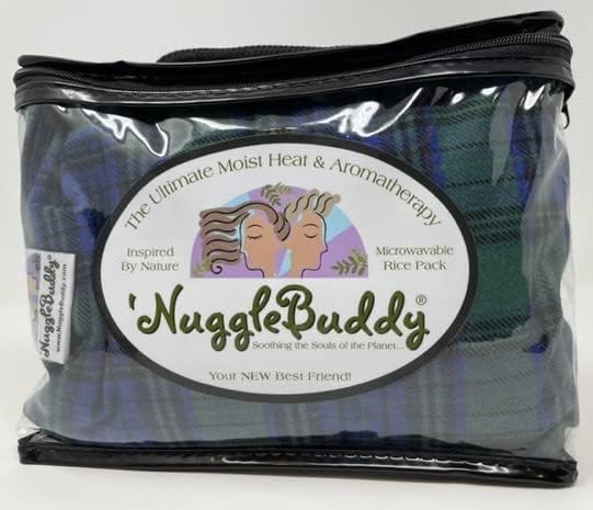 'NUGGLEBUDDY New! Microwavable Moist Heat & Aromatherapy Organic Rice Pack! Beautiful Tartan Plaid Flannel with Spearmint Eucalyptus Aromatherapy. Nature's Approach to Pain Relief & Relaxation!
