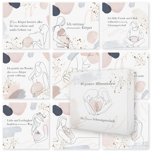 Logbuch-Verlag Affirmationskarten für die Schwangerschaft, 40 Stück für 40 Wochen...