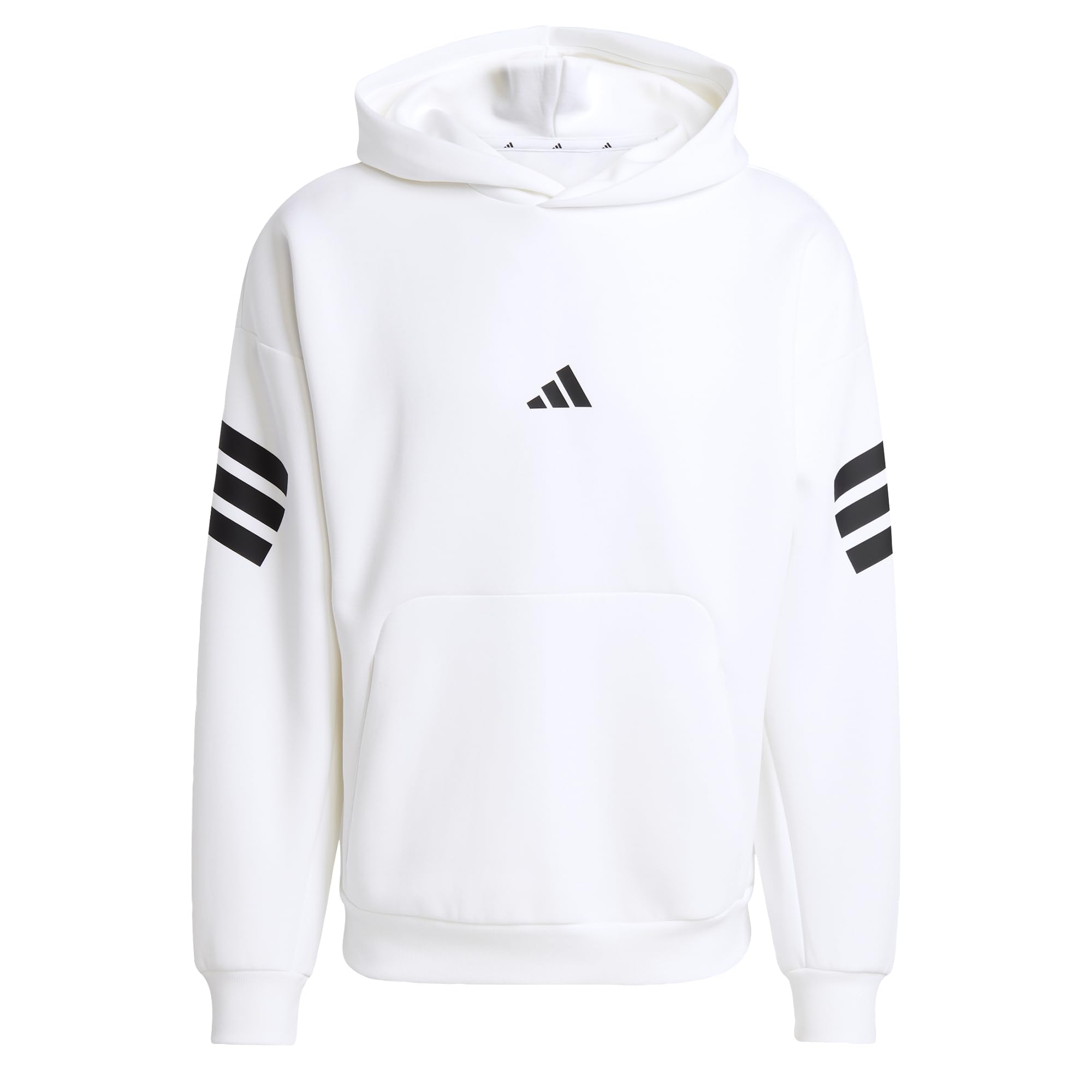 adidas Men's FUTURE ICONS THREE STRIPES HOODIE, white, M