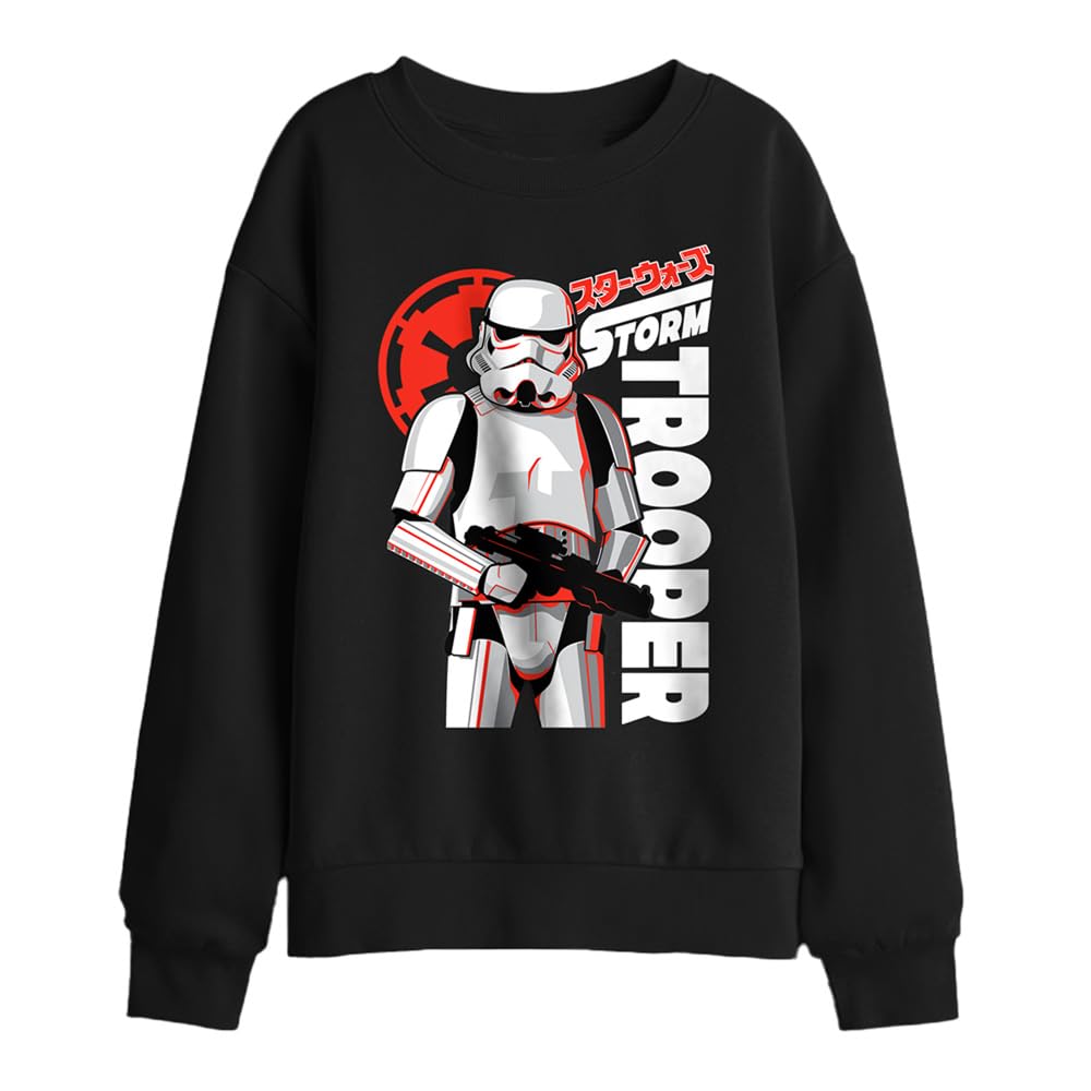 Star Wars Stormtrooper Manga Felpa Bambini, Nero, 7–8 A