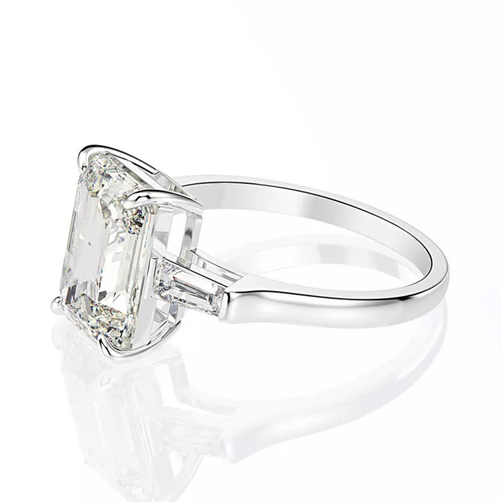 TUMMTY 925 Sterling Silber Smaragdschliff Moissanite Edelstein Hochzeit Engagement Diamanten Ring Schmuck Geschenke