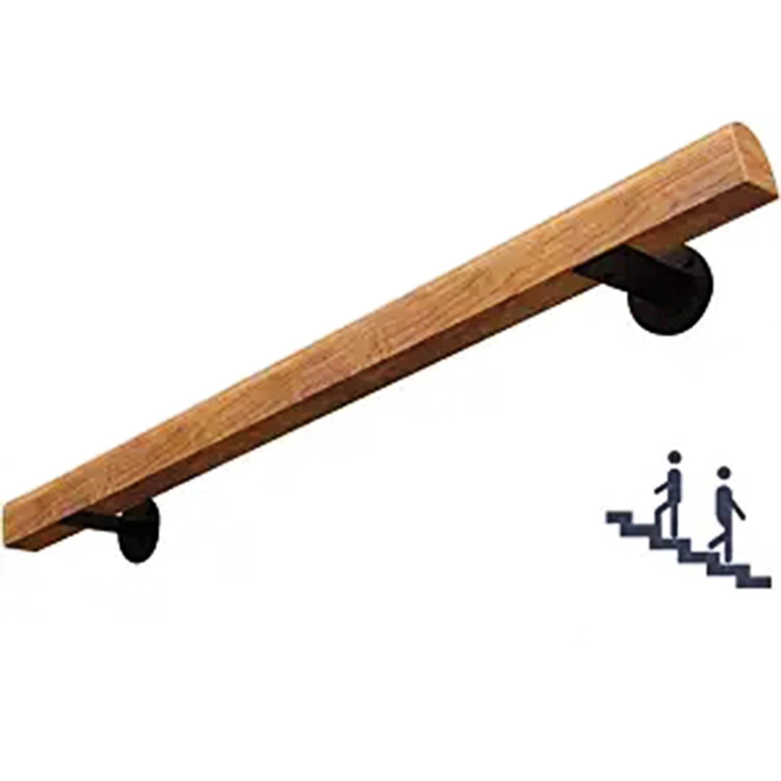 Lqsybhd Girls A Wooden Stairs Banister Handrail, Non Slip Stair Railings Support Rod, Wood Hand Railing With Bracket Stair Grab Bar Kit, Staircase Handrails With Grab Rail Complete(Size:100cm/3.3Ft)