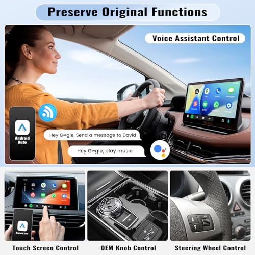 SIXWIN Adaptador Android Auto sem fio para carro, Android Auto Wireless Android Auto Adaptador de ca