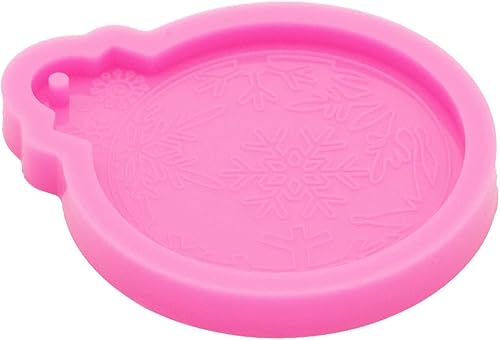 Miniatura 4 de Adorno de Navidad de forma redonda con llavero de copo de nieve, moldes de resina, molde de resina de silicona, molde para llavero, molde colgante