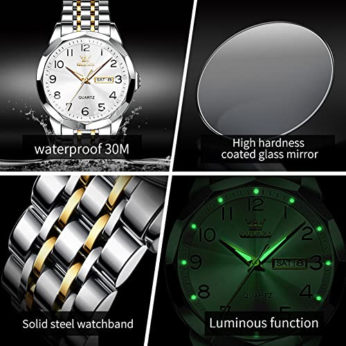 Image of OLEVS Luxury Automatic Watch for Men 3D Dragon Dial Stainless Steel Waterproof Luminous Calendar Business Wrist Watch Gift for Diwali Anniversary