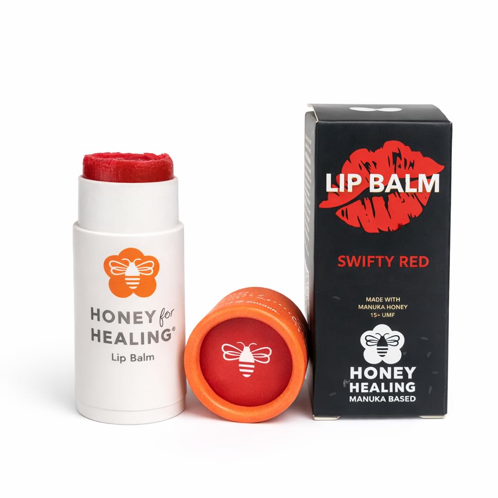 Manuka Honey Swifty RED Lip Balm 15+ UMF – Ultra-Hydrating Formula with Beeswax, Castor Oil & Organic Coconut Oil | 12+ Hour Moisture | Eco-Friendly Recyclable Tube | 0.25 oz / 7 g image 5