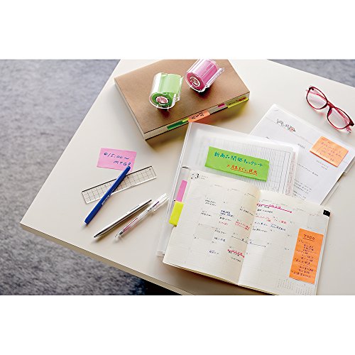 Image of Yamato Memoc Roll Tape, Self-Stick Memo Paper Tape, with Tape Dispenser, 50mm x 10m, Orange, 1 ea. (RK-50CH-OR)