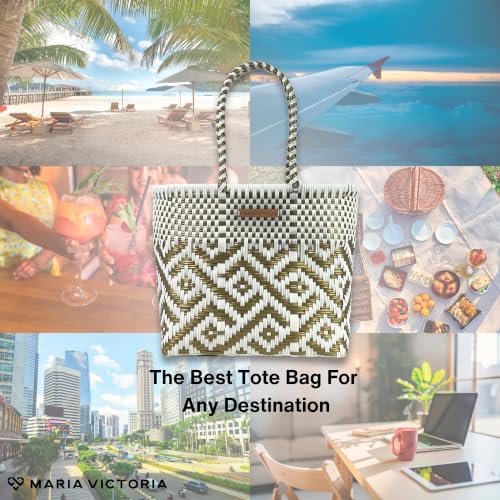 Image of MARIA VICTORIA X-Small Mexican Tote - Waterproof Woven Beach Purse