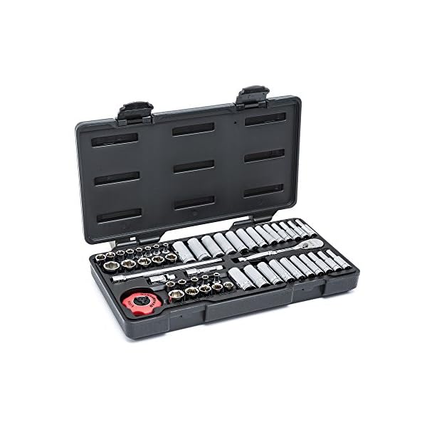 GearWrench GearWrench 54 Stück 1/10,2 cm Antrieb 6 Punkt Metric Standard- und Deep Mechaniker Tool Set, 80300