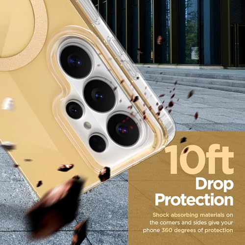 Image of Magnetic Case for Samsung Galaxy S26 Ultra [Compatible with Magsafe] [Anti-Yellowing] [1 Screen Protector] Shockproof Slim Iridescent Sparkly Case for Galaxy S26 Ultra 6.9 inch, Gold