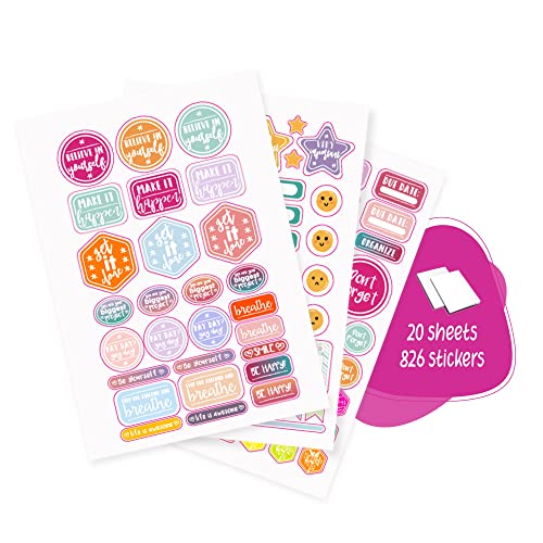 Savvy Bee - Planner Stickers, Productivity Stickers for Journals, Agenda, or Calendars, Premium Glossy Stickers, Planner Stickers and Accessories, Standard Pack of 20 Sheets (826 Stickers)