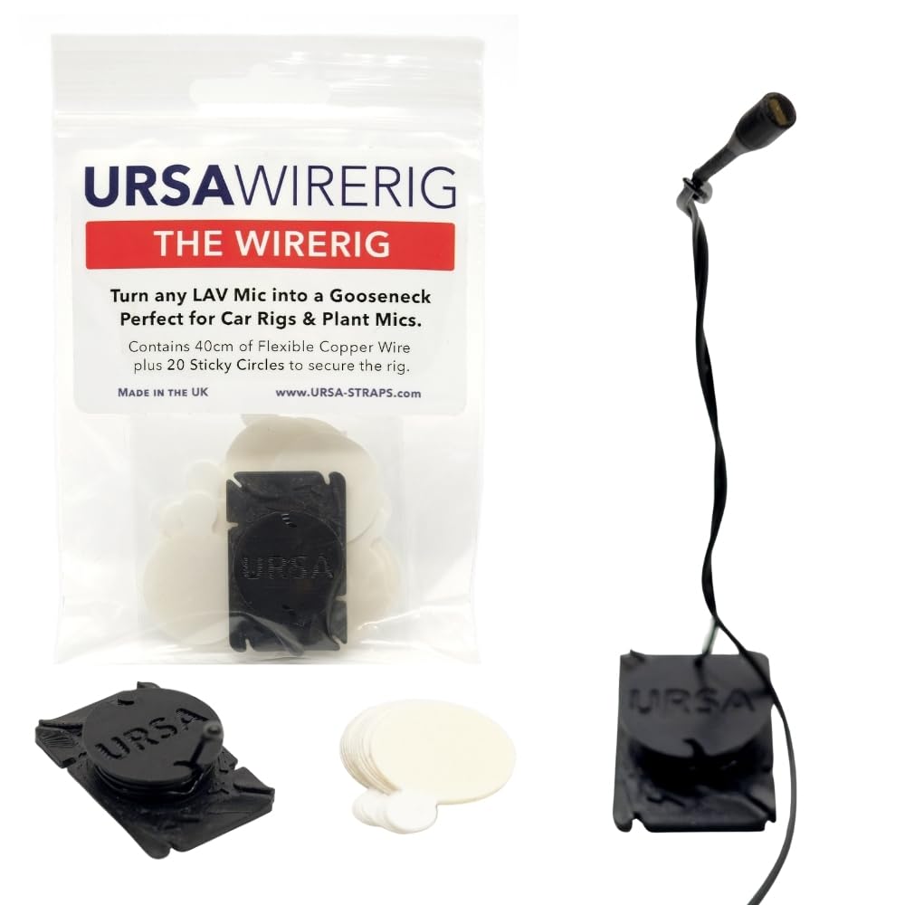 URSA Straps URSA WireRig: convierta Cualquier micrófono LAV en un Cuello de Cisne. El Cable de Cobre Flexible se extiende hasta 40 cm Desde el núcleo