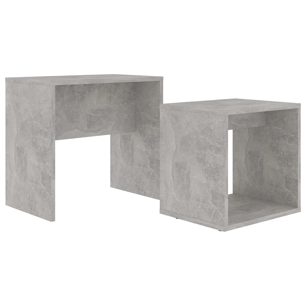 vidaXL Juego de Mesas de Centro Auxiliar Mesita de Salón Lateral Teléfono Té Café de Sofá Hogar Sala de Estar Contrachapada Gris Hormigón 48x30x45 cm