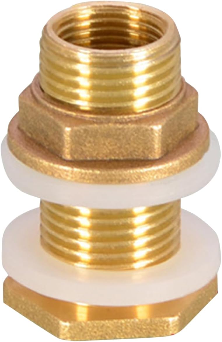 Garden Hose Fitting | Solid Brass Water Tank Connector Bulkhead Tank Fitting,Garden Faucet Hose Brass Pipe Fittings Nut Jointer