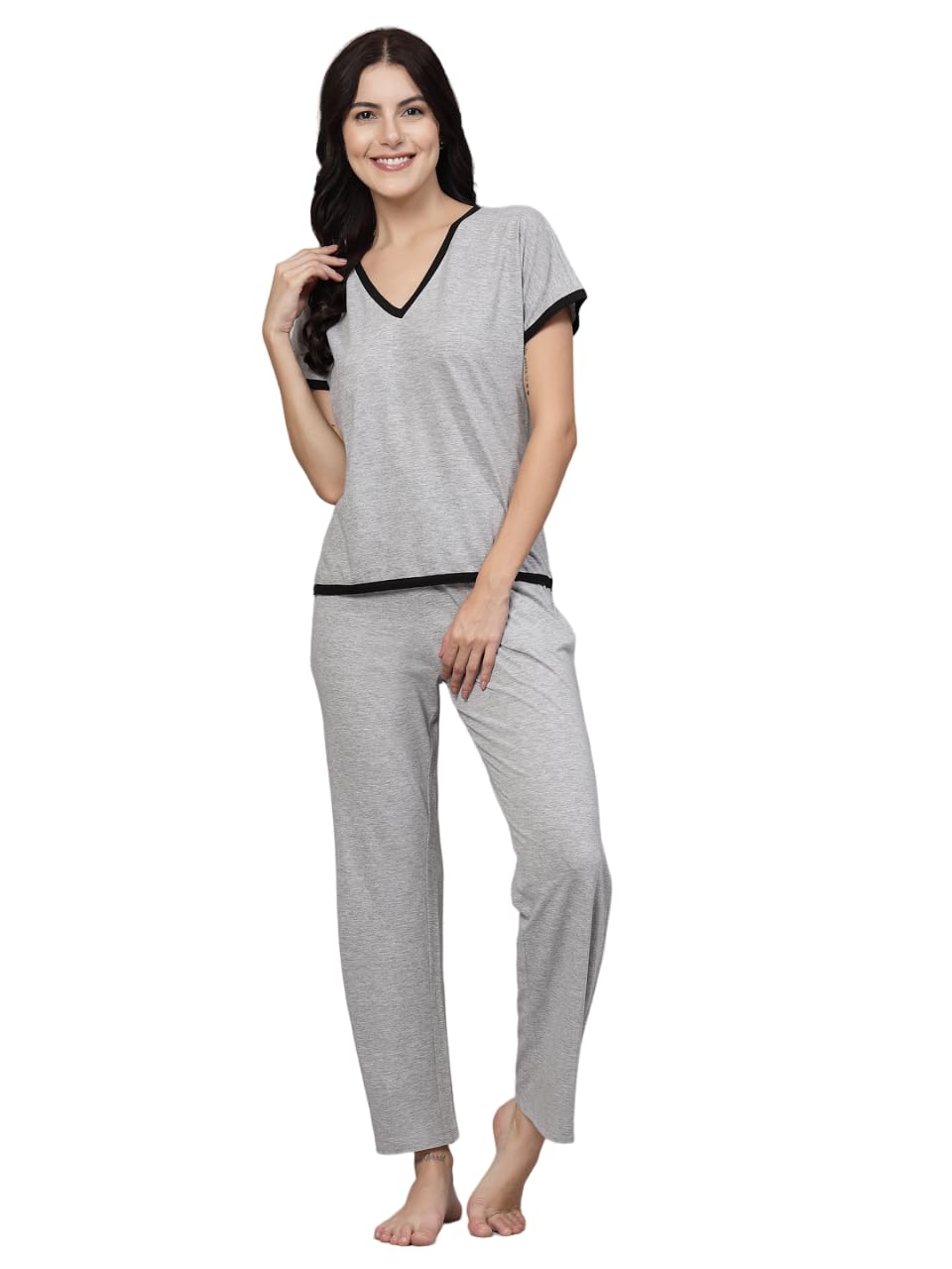 Grey Cotton Jersey Set-image-23