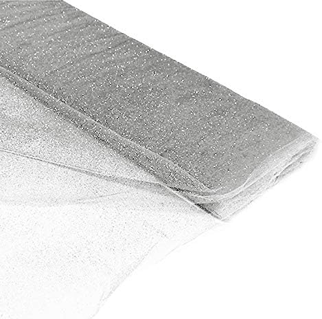 Perno de tul de tela con purpurina de 54" por 10 yardas (30 pies) para bodas y decoración (plateado)