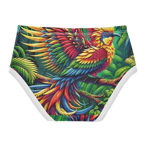 Vibrant Tropical Bird Toddler Girl Underwear, Girls Cotton Underwear, 2T–8 Years2