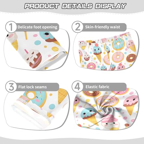 Ice Cream Donut Toddler Girl Pants, Leggings for Kids in Toddler Girl Clothes 4T Girls Athletic Leggings3