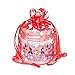 100-Pack 3x4 in Sheer Organza Gift Bags with Drawstring (Small) - Metallic Stars (Red/White) - for Wedding Party Favors, Jewelry, Candy, Treats Mesh Pouch by The Display Guys
