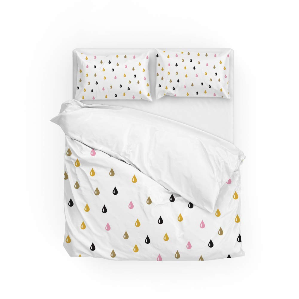 Parure de lit anti-plis et facile à laver avec housse de couette et taie d'oreiller CHEHONG