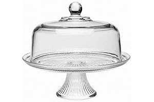 Anchor Hocking Canton 8-Inch Glass Cake Stand with Dome