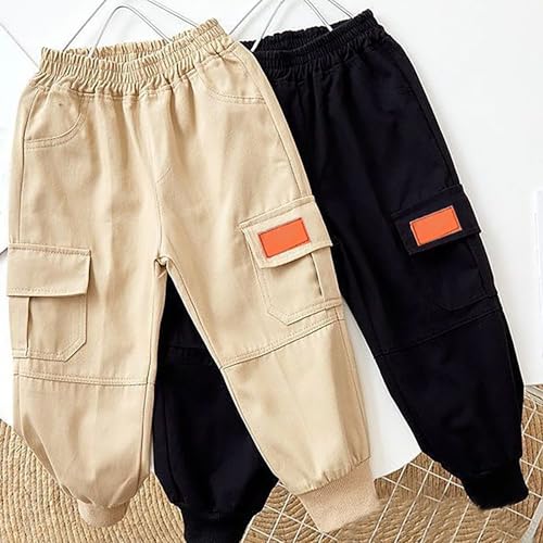 Little Girls Boys Casual Cargo Jogger Pants Toddler Elastic Waist Sweatpants Casual Pants Kids Fall Outfit Baby Boy3