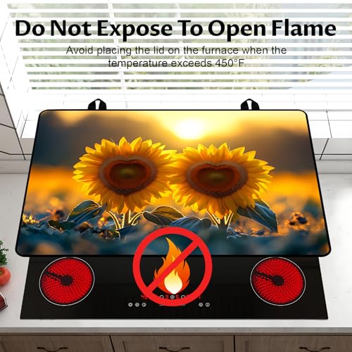 Image of BVBOX Stove Top Cover for Electric Stove, 28 inch x 20 inch Glass Cooktop Protector Mat with Hanging Loops, Anti-Scratch Non-Slip Dish Drying Mat, Washable Countertop Pad