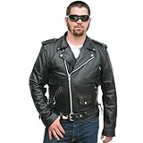 Motorcycle Jackets - Classic Biker Leather Jacket 44