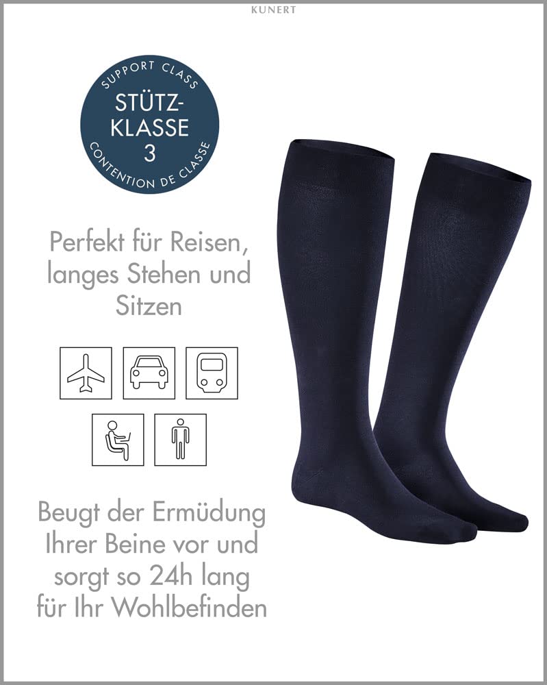 KUNERT Herren Kniestrümpfe Fly&Care Stützklasse III effektive Stützwirkung