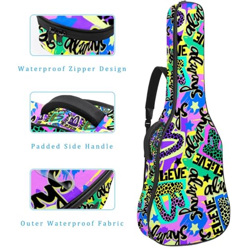 Housse imperméable en tissu Oxford pour guitare acoustique avec bandoulière et poches, motif graffiti tendance, 109 x 42,9 x 11,9 cm, Multicolore., 42.9×16.9×4.7 in, Sac de transport tendance pour - Les Beatles, Paul McCartney, John Lennon, RIngo Starr, George Harrison Housse imperméable en tissu Oxford pour guitare acoustique avec bandoulière et poches, motif graffiti tendance, 109 x 42,9 x 11,9 cm, Multicolore., 42.9x16.9x4.7 in, Sac de transport tendance pour – Image 5