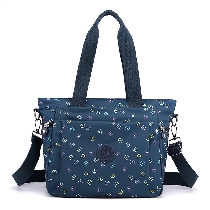 Image of FURN ASPIRE Premium Nylon Waterproof Handbags for Womens Shoulder Bags Crossbody Bag With Two-Tone Floral Design Ladies Messenger Bag For Daily Use, Work, or Travel.