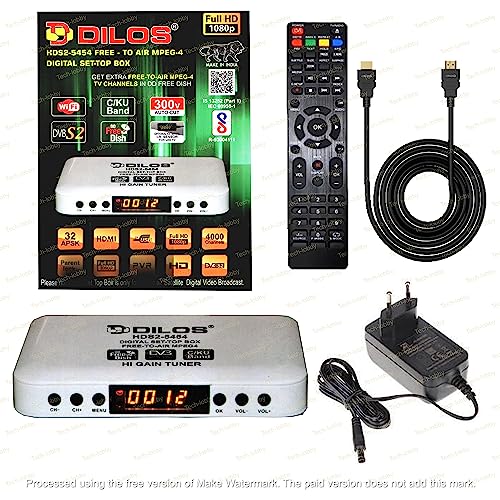 Image of Tech-lobby free dish setup box Dilos 5454 Settop Box HD with Mpeg4 Technology Support WiFi and USB Stream 130 + Channels With Wifi Connectivity (Adopter Buy Seperatly).