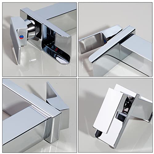 Robinet cascade pour vanité de salle de bain moderne et vasque compacte - 6
