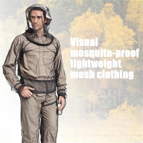 Traje de malla con capucha a prueba de mosquitos Yingluno para adulto, ropa impermeable para insectos para pesca y aventuras al aire libre miniatura 3