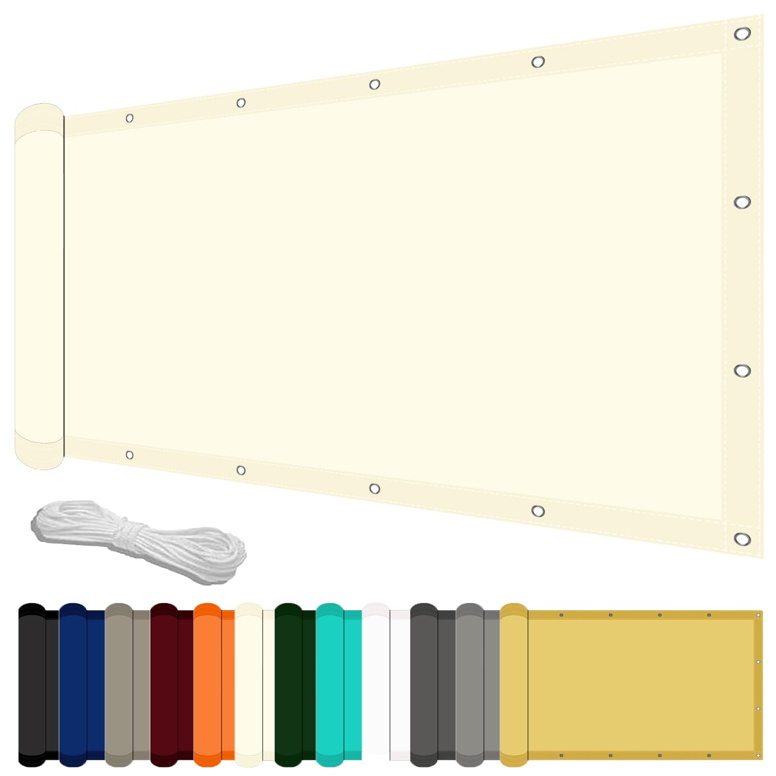Voile d'ombrage imperméable 255x1000 cm anti-UV pour grand jardin