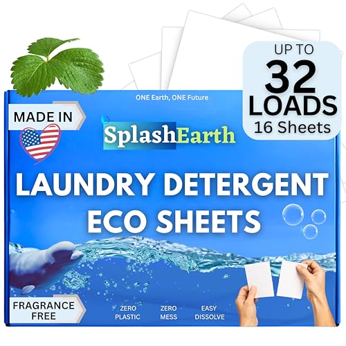 Splash Earth Laundry Detergent Sheets Made in USA (32...
