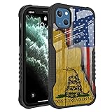 iPhone 13, 14 Case for Men Women, American Flag Retro Design Heavy Duty Anti Slip Shockproof Hard PC...