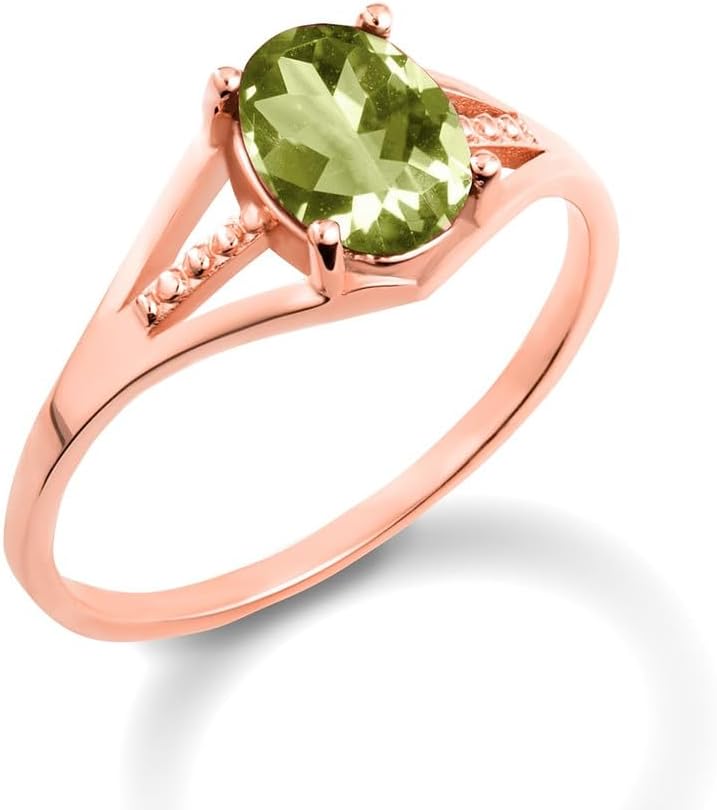 Solid 10K Gold Signature Birthstone 8x6 MM Oval Ring - Choice of Month, Color and Ring Size