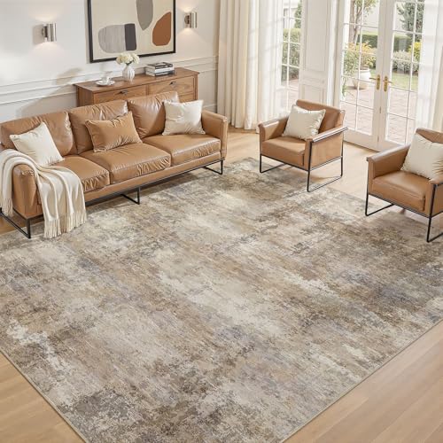 ELLIUNE Abstract Rug 8x10 Washable Large Living Room Area Rug Dark Brown by ELLIUNE - Used condition - Image 8