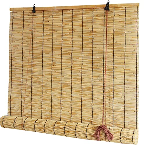 Tenda di bambù,Tende a Rullo di bambù per Interni Esterno,Cortina Romane Bamboo Naturali Traspiranti, Persiane Decorative in Canna,Ombreggiatura,Impermeabile,40x50cm/15.7x19.7in(WxH)