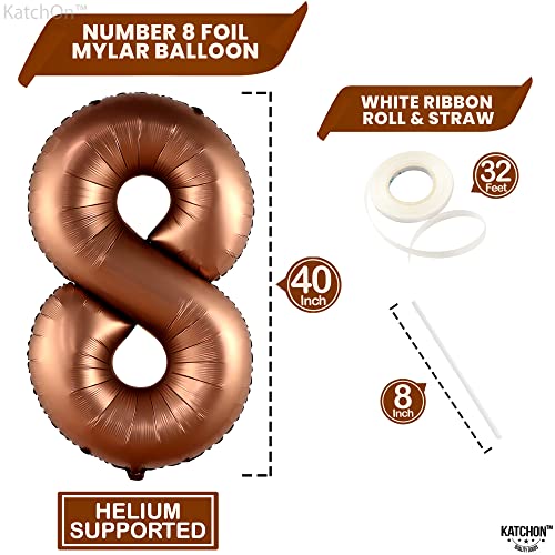 Image of KatchOn, Coffee Brown 8 Balloon Number - 40 Inch